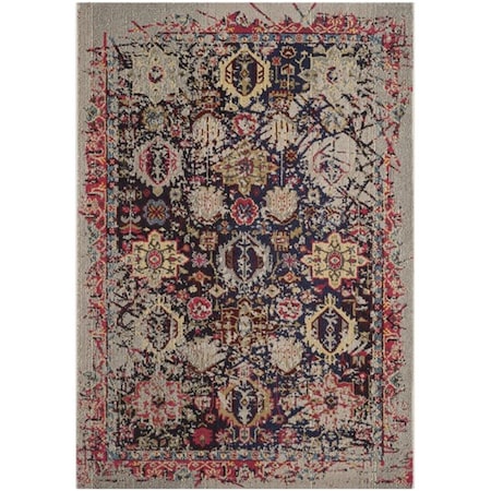 Flowers First 12 x 18 ft. Monaco Power Loomed Area Rug, Grey & Multi Color - Large Rectangle FL1909667